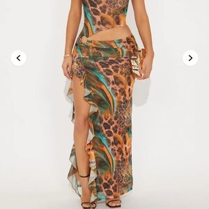 Leopard Print Cutout Maxi Dress